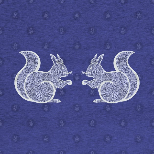 Red Squirrels in Love - friendly squirrel design by Green Paladin